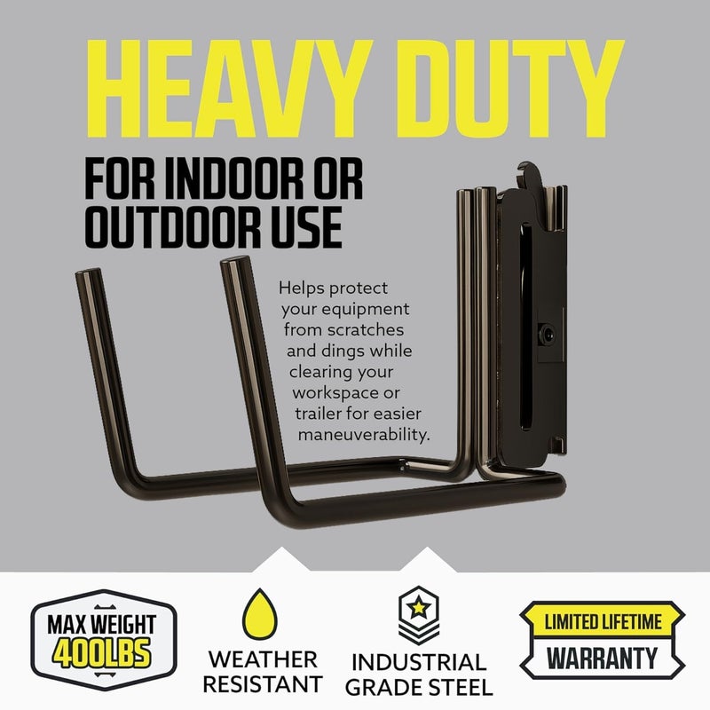 DC Cargo Mall E Track Tool Hooks 6.5â€ Deep (2 Pack) â€“ Heavy Duty Black Powder-Coated Steel Hangers for Garage, Truck, Trailer, or Workshop â€“ E Track Hook Storage for Tools and Ladder - Image 4